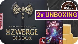DIE ZWERGE BIG BOX und Space Dragons | 2x Brettspiele UNBOXING (PEGASUS)