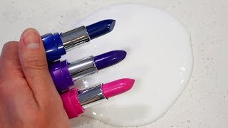 Making Slime with Balloons and Satisfying Lipstick Slime Coloring!