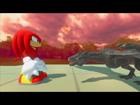 Knuckles Vs Dragon on Gauntlet Deathrun - Animal Revolt Battle Simulator
