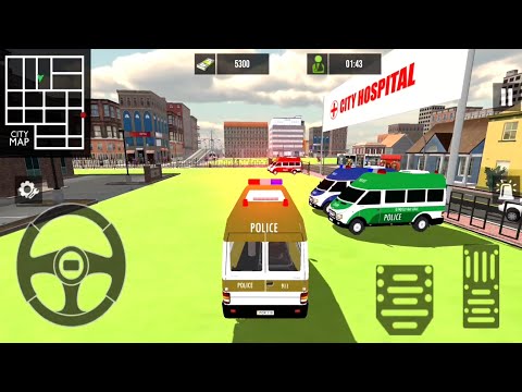 Policeman Emergency Ambulance Rescue Van Driving Simulator _ Green Ambulance Drive - Gameplay #197