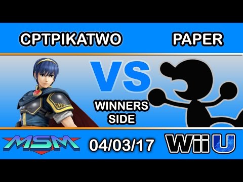 MSM 92 - CptPikatwo (Marth) Vs. Paper (Mr. Game & Watch) Winners Side - Smash Wii U