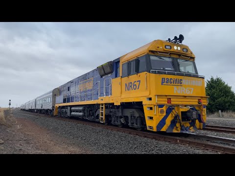 1AM8 The Overland with Pacific National NR67 at Gheringhap loop headed for Melbourne 9/2/2025