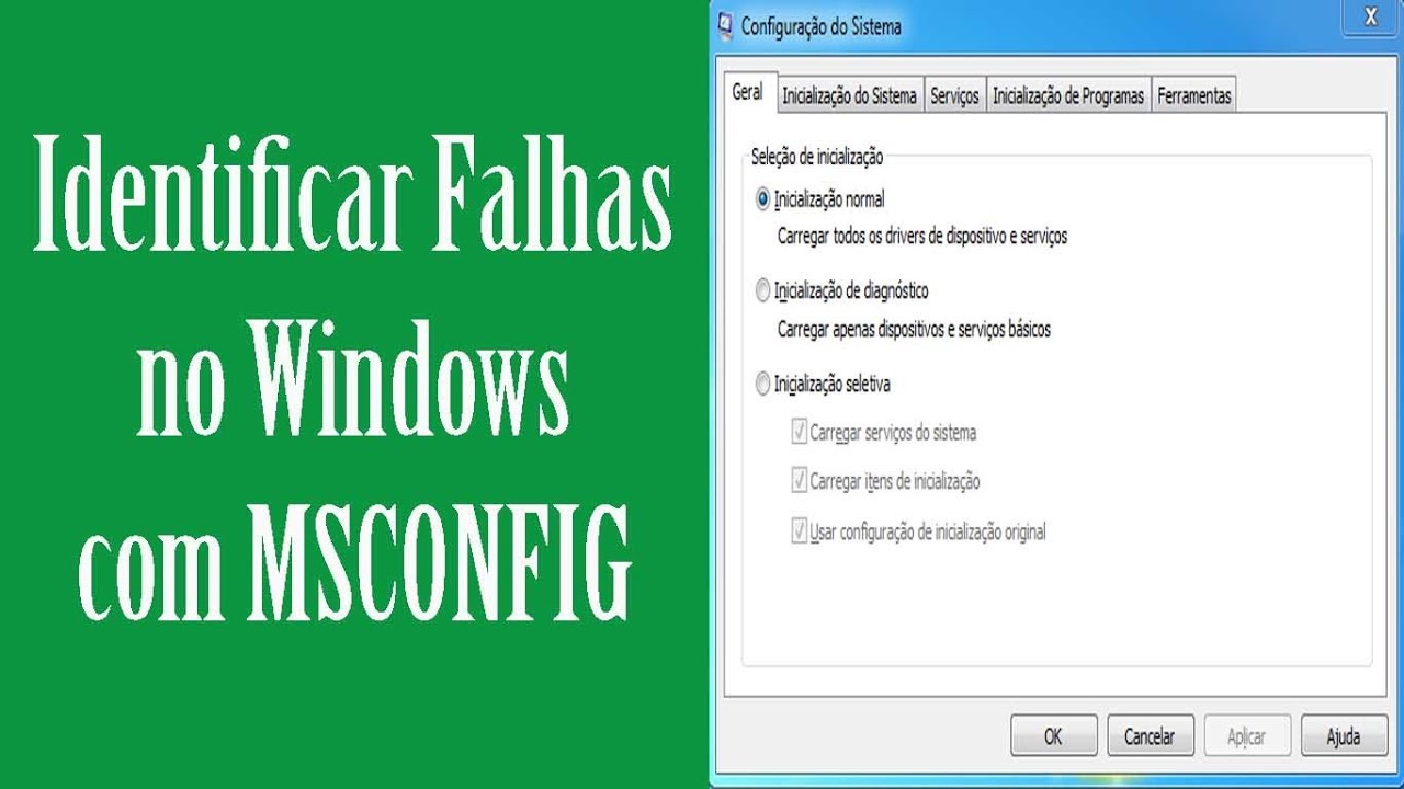 Identificar falhas no Windows com [MSCONFIG]