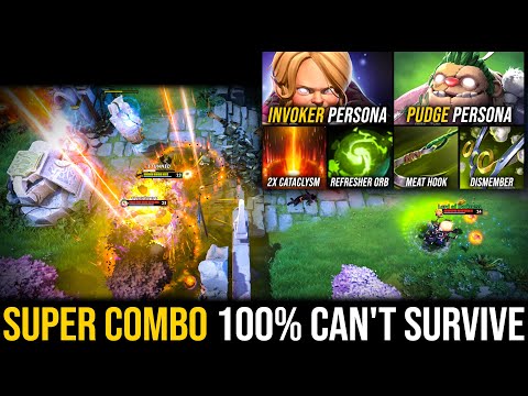 Pudge Persona + Invoker Persona !!! SUPER COMBO — 100% No One Can't Survive | Pudge Official