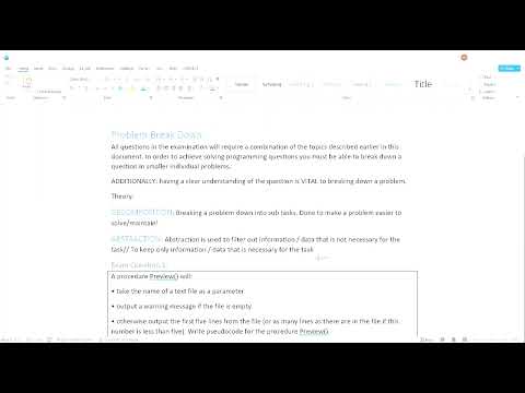 CIE AS-Level Computer Science 9618 Paper 2:Abstraction and decomposition
