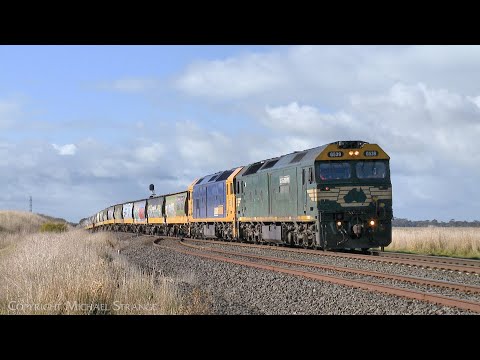 7733V Pacific National Grain Train Arrives At Gheringhap (1/7/2023) - PoathTV Australian Railways