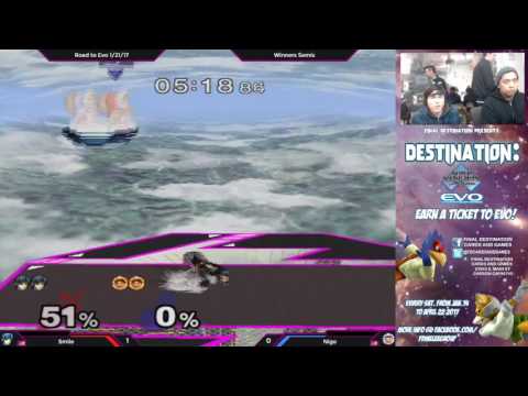 Road to EVO 1/21/16 - Smile (Marth) vs. Nigo (Ice Climbers) - SSBM Winners Semis