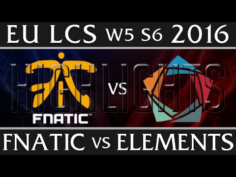Fnatic vs Elements Highlights EU LCS W5D1 2016 Spring S6 FNC vs EL Week 5