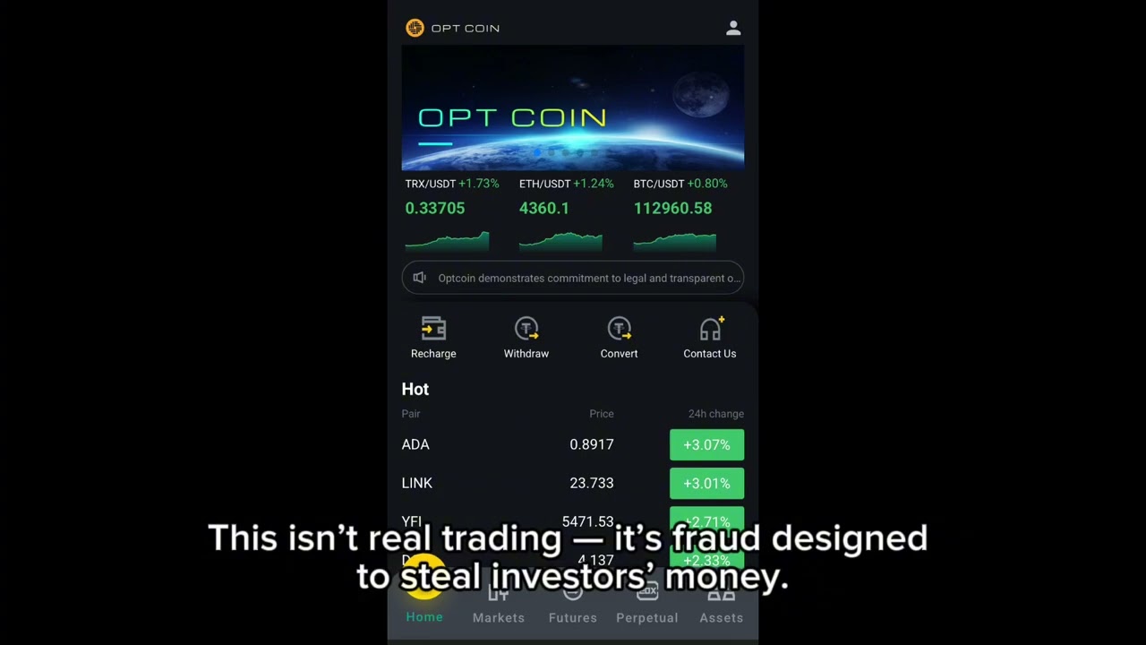 OPT COIN (OPTCOINSS)  IS A SCAM -here’s why and steps to take 