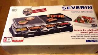 Severin Raclette Party Grill with natural grill stone unboxing and instructions