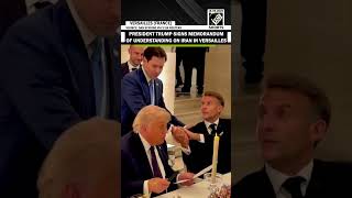 U.S President Trump signs MoU to end hostilities with Iran war at the Palace of Versailles in France 