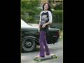 Selena Skateboards Barefoot In Nick J S Shirt