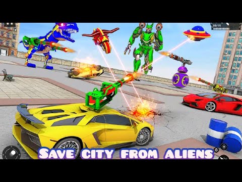 Dino Robot Car Game - Flying Robot Transforming Game - Save the world from aliens #28