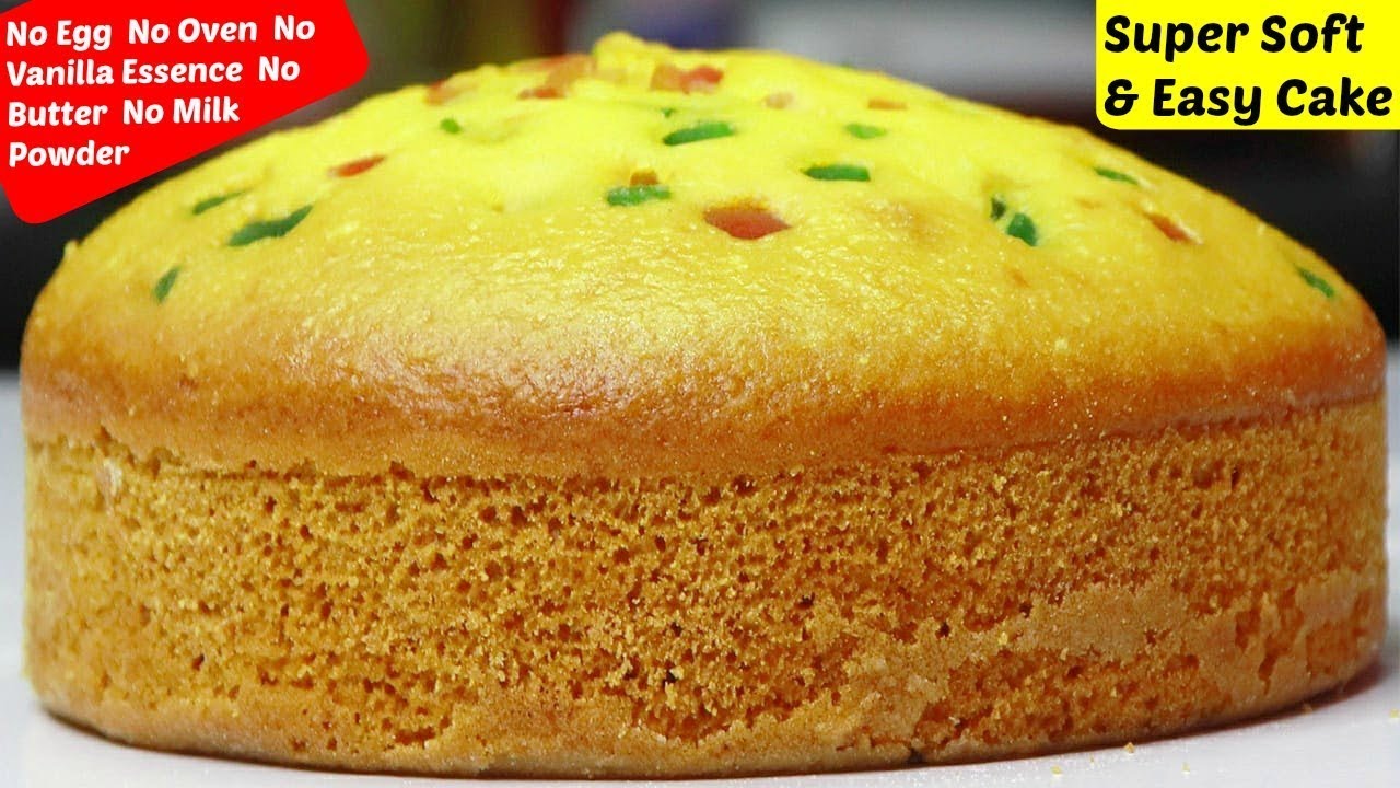 सबसे आसान फुला हुआ केक की रेसिपी | Custard Cake Recipe - Eggless And Without Oven | Easy Sponge Cake