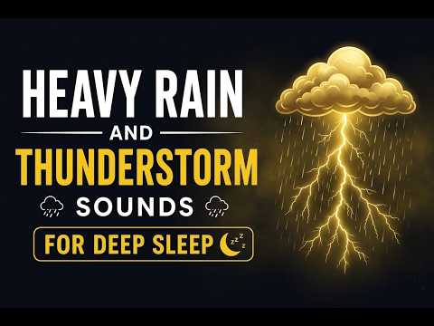 Heavy Rain and Thunderstorm Sounds to Anxiety Relief Black Screen 4 hours