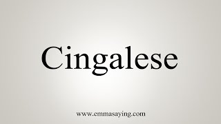 How To Say Cingalese
