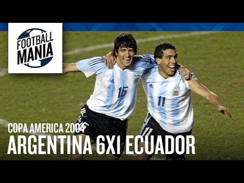 Argentina Stunning 6x1 Win vs. Ecuador - Copa América 2004