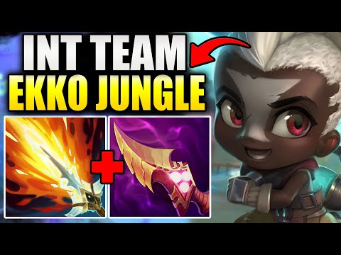 HOW TO PLAY EKKO JUNGLE & HARD CARRY SOME HEAVILY INTING TEAMMATES!