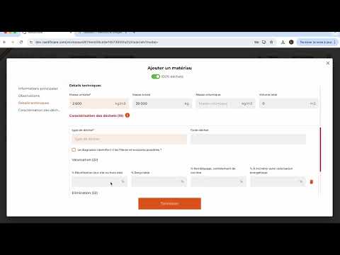 4. Ajouter un déchet – Dalle béton (cas d’un diagnostic PEMD sur matériau volumique)