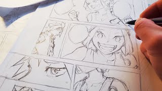 Sketching Full Manga Page  Anime Manga Drawing