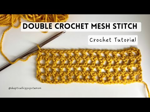EASY Step by Step DOUBLE CROCHET MESH STITCH Tutorial! Beginner Friendly for Blankets and Scarfs!