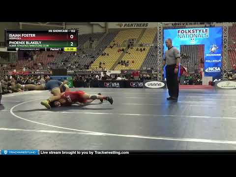 132 Lbs Champ. Round 1 - Isaiah Foster, Nebraska Vs Phoenix Blakely, Alber Athletics Wrestling Clu