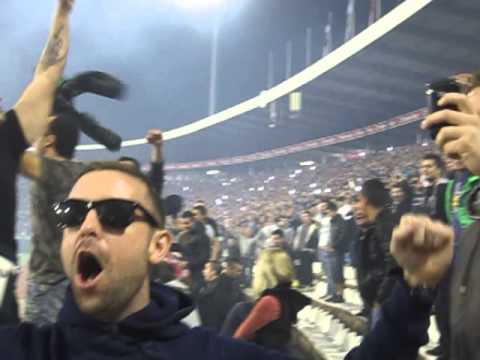 Partizan Belgrade Grobari Fans, Chants and Fire 02.11.13