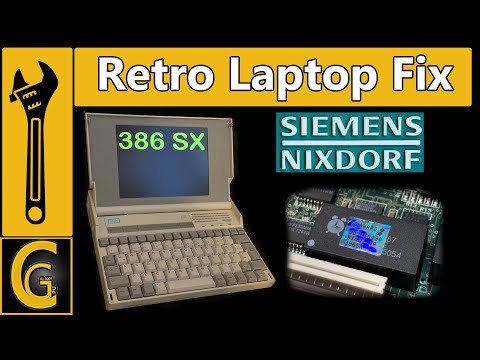 Siemens Nixdorf 386 SX 16 Laptop Repair [DALLAS Chip, Ribbon Cable, Capacitors]  #Retrocomputer