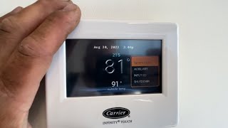 CARRIER INFINITY. WHAT DOES AUXILIARY INPUT (G) SHUTDOWN MEAN