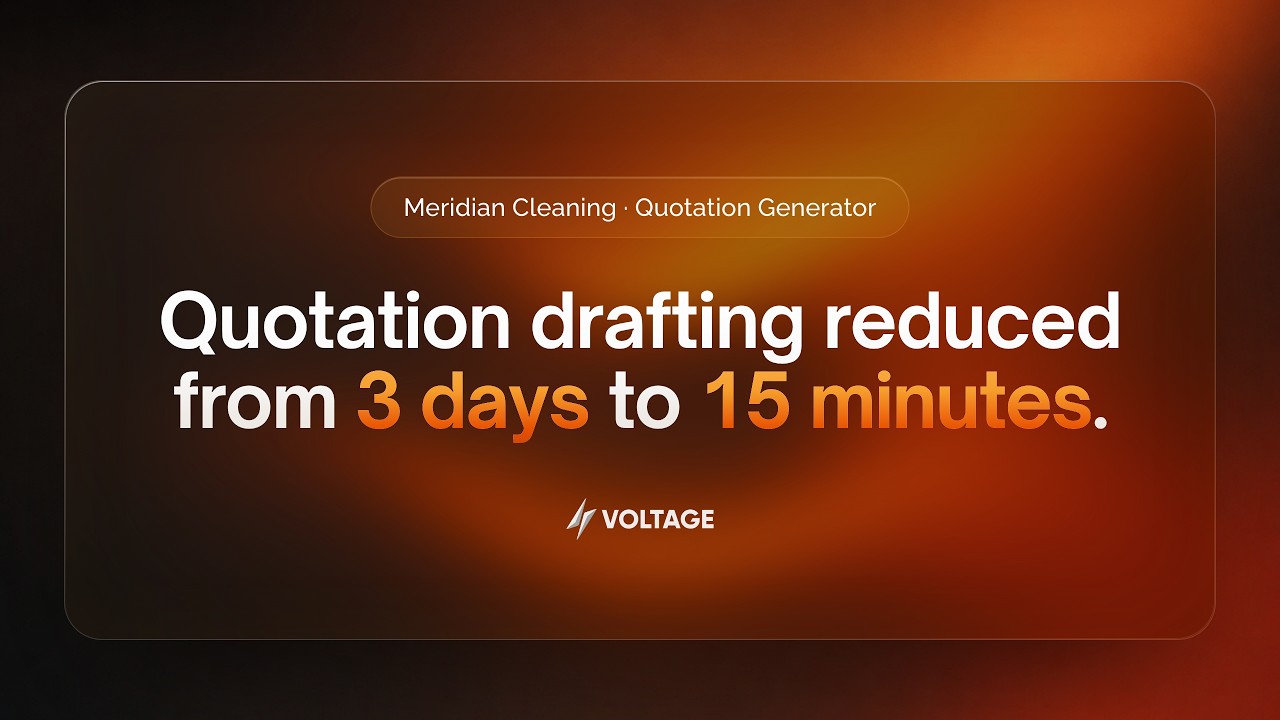 Meridian Cleaning AI quotation agent walkthrough