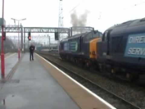 DRS 37610+37611 thrash away from Crewe