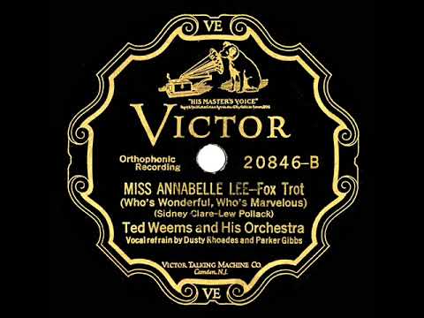 1927 Ted Weems - Miss Annabelle Lee (Dusty Rhoades & Parker Gibbs, vocal)