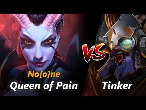 How to Queen of Pain mid vs Tinker (feat. No[o]ne) | First 10 minutes