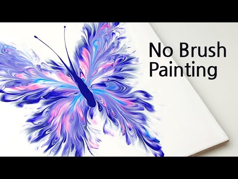 (439) Beautiful butterfly | Plastic wrap smash | Fluid Acrylic for beginners | Designer Gemma77