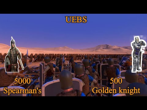 5000 Spearman's vs 500 Golden knight's  | Ultimate Epic Battle Simulator |