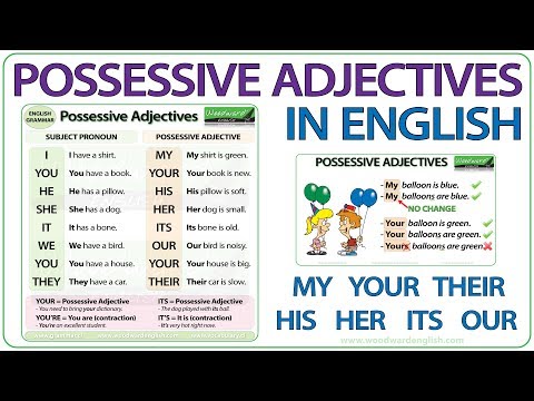 Possessive Adjectives in English | My, Your, His, Her, Its, Our, Your, Their | Learn English Grammar
