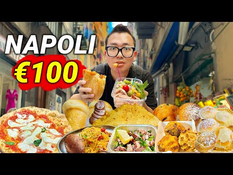 Sfida €100 Street Food NAPOLI🇮🇹 In Italia Si Può Ancora Mangiare a Questi PREZZI!!