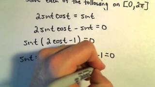 Using Double Angle Identities to Solve Equations, Example 2