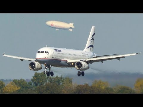 30 LANDINGS and DEPARTURES + BLIMP in the background (Aviation in 4K)