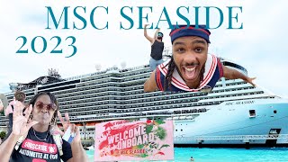 MSC SEASIDE | EMBARKATION DAY|2023|EMERGENCY PROCEDURES|BUFFET| ON BOARD PARTY