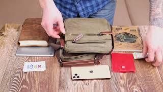 Тканинна чоловіча сумка із щільного текстилю 21227 Vintage оливкова