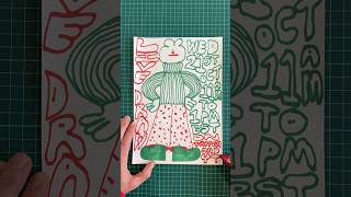 Illustrator Hand Draws Live Event Poster with Japanese Magic Ink Pens #drawing #