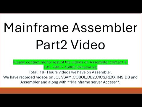 Mainframe Assembler Programming (Part2) | HLASM | Mainframe