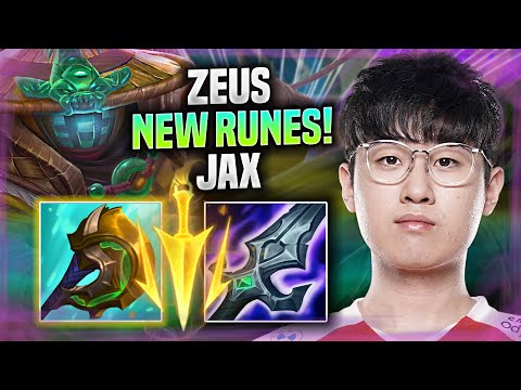 ZEUS PICKS JAX WITH NEW RUNES! - T1 Zeus Plays Jax TOP vs Akshan!
