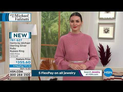 Gems by Michael Sterling Silver Ruby Bypass Ring