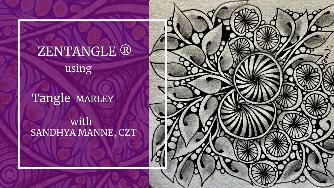 Zentangle® Mini Project with Tangle MARLEY  beginners tutorial
