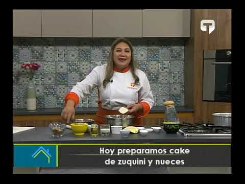 Hoy preparamos cake de zuquini y nueces