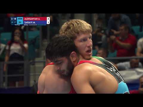 1/4 GR - 97 kg: A. ALEKSANYAN (ARM) v. M. SARAVI (IRI)