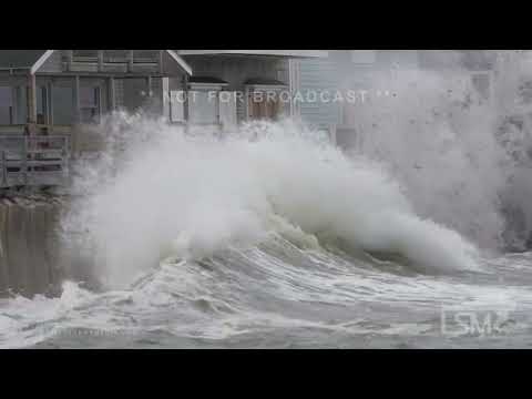 09-16-23 Scituate, MA-Drone Hurricane Lee Creates Massive Surf battering NE Coast with sound