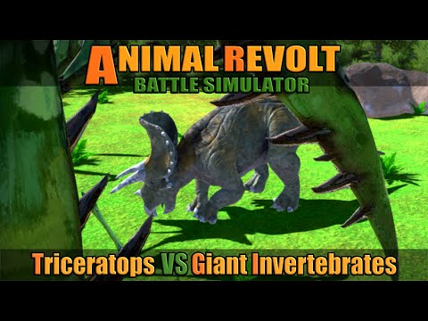 Triceratops vs Giant Invertebrates - Animal Revolt Battle Simulator